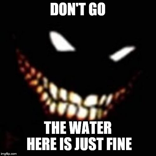 DON'T GO THE WATER HERE IS JUST FINE | made w/ Imgflip meme maker