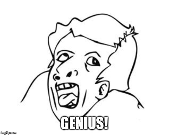 GENIUS | GENIUS! | image tagged in genius | made w/ Imgflip meme maker