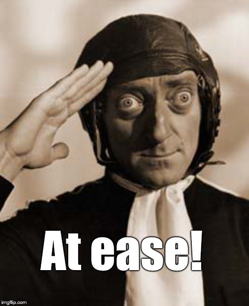 Marty Feldman copy that! | At ease! | image tagged in copy that | made w/ Imgflip meme maker