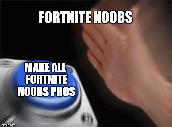 Blank Nut Button Meme | FORTNITE NOOBS; MAKE ALL FORTNITE NOOBS PROS | image tagged in memes,blank nut button | made w/ Imgflip meme maker