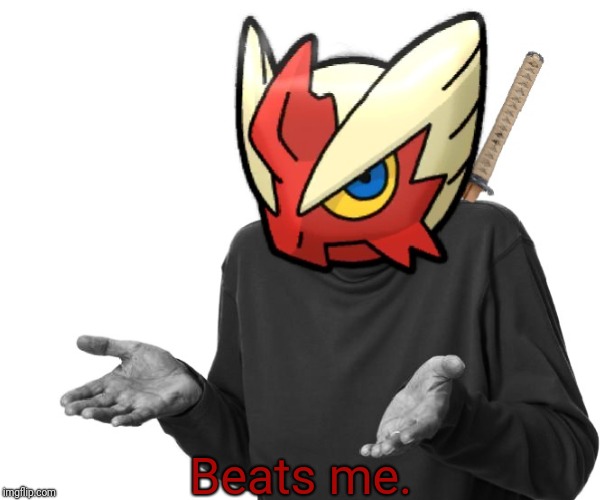 I guess I'll (Blaze the Blaziken) | Beats me. | image tagged in i guess i'll blaze the blaziken | made w/ Imgflip meme maker