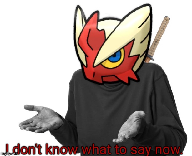 I guess I'll (Blaze the Blaziken) | I don't know what to say now. | image tagged in i guess i'll blaze the blaziken | made w/ Imgflip meme maker