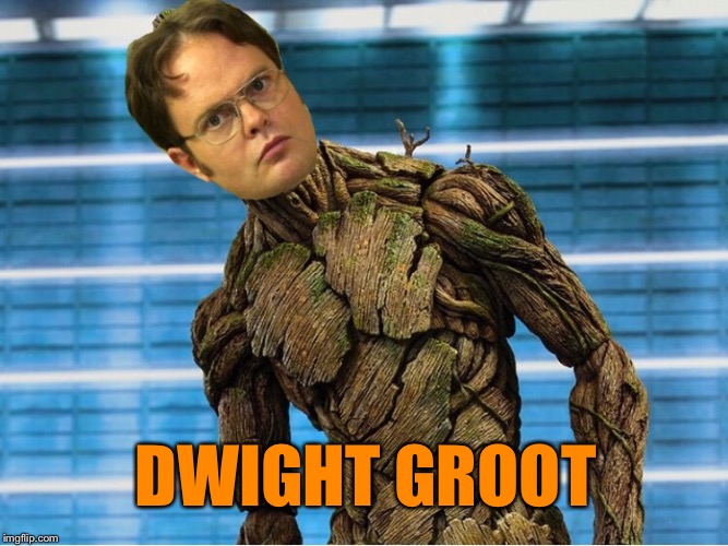 I am Schrute | DWIGHT GROOT | image tagged in groot,dwight schrute,i am groot,guardians of the galaxy,the office,stupid memes | made w/ Imgflip meme maker