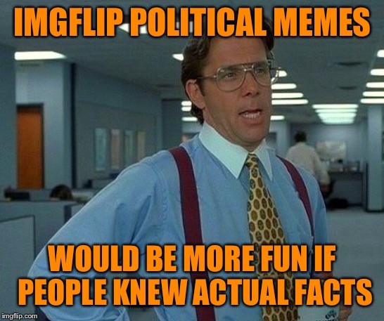 That Would Be Great | IMGFLIP POLITICAL MEMES; WOULD BE MORE FUN IF PEOPLE KNEW ACTUAL FACTS | image tagged in memes,that would be great | made w/ Imgflip meme maker