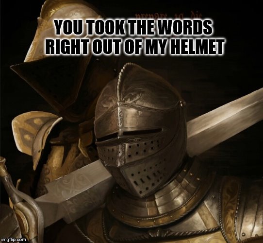 YOU TOOK THE WORDS RIGHT OUT OF MY HELMET | made w/ Imgflip meme maker