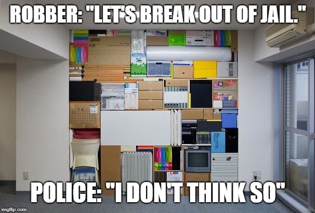 This is how Police use Tetris for Jail | ROBBER: "LET'S BREAK OUT OF JAIL."; POLICE: "I DON'T THINK SO" | image tagged in tetris,10000 iq | made w/ Imgflip meme maker