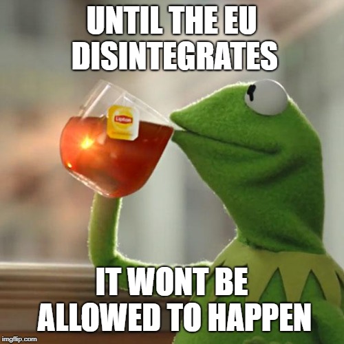 But That's None Of My Business Meme | UNTIL THE EU DISINTEGRATES IT WONT BE ALLOWED TO HAPPEN | image tagged in memes,but thats none of my business,kermit the frog | made w/ Imgflip meme maker