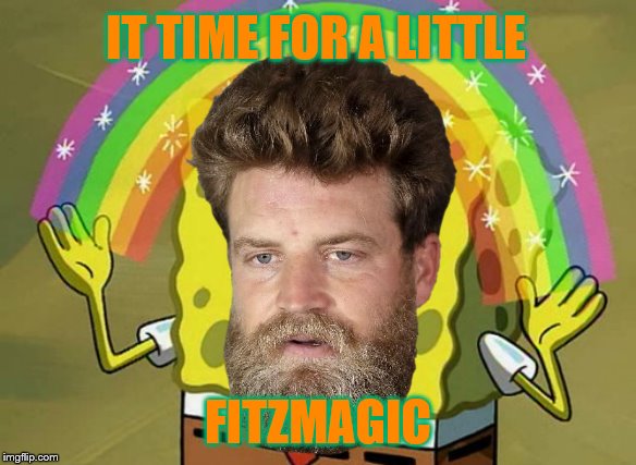 Time for some Fitzmagic | IT TIME FOR A LITTLE; FITZMAGIC | image tagged in memes,imagination spongebob,miami dolphins,nfl,fitzmagic | made w/ Imgflip meme maker