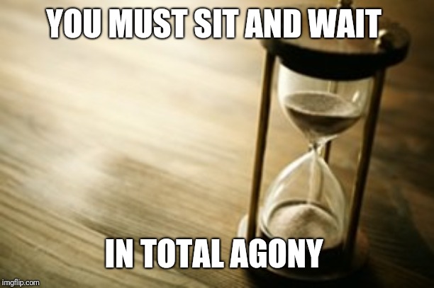 timer | YOU MUST SIT AND WAIT IN TOTAL AGONY | image tagged in timer | made w/ Imgflip meme maker