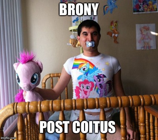 Brony | BRONY; POST COITUS | image tagged in brony | made w/ Imgflip meme maker