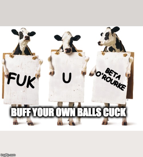 The Many Skeleton's of "Beta" Bob O'Rourke | BETA O'ROURKE; U; FUK; BUFF YOUR OWN BALLS CUCK | image tagged in memes,cows,beta male,o'rourke 2020,maga,trump 2020 | made w/ Imgflip meme maker