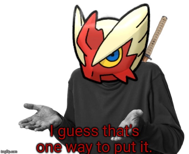 I guess I'll (Blaze the Blaziken) | I guess that's one way to put it. | image tagged in i guess i'll blaze the blaziken | made w/ Imgflip meme maker