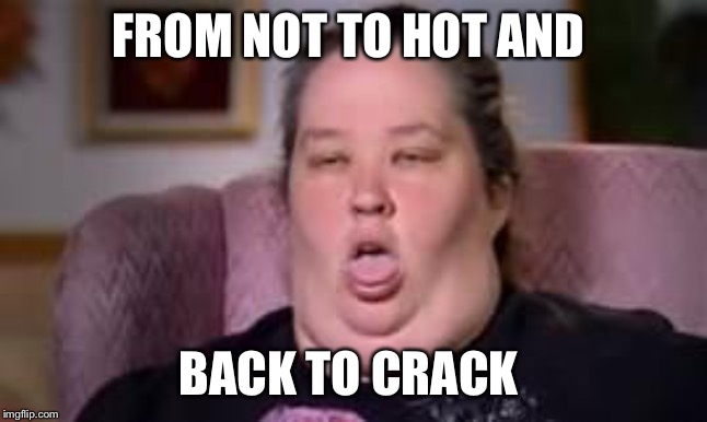 honey boo boo's momma | FROM NOT TO HOT AND; BACK TO CRACK | image tagged in honey boo boo's momma | made w/ Imgflip meme maker
