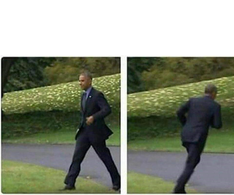 Barack Obama running Blank Meme Template
