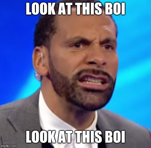 LOOK AT THIS BOI | LOOK AT THIS BOI; LOOK AT THIS BOI | image tagged in rio ferdinand,boi | made w/ Imgflip meme maker