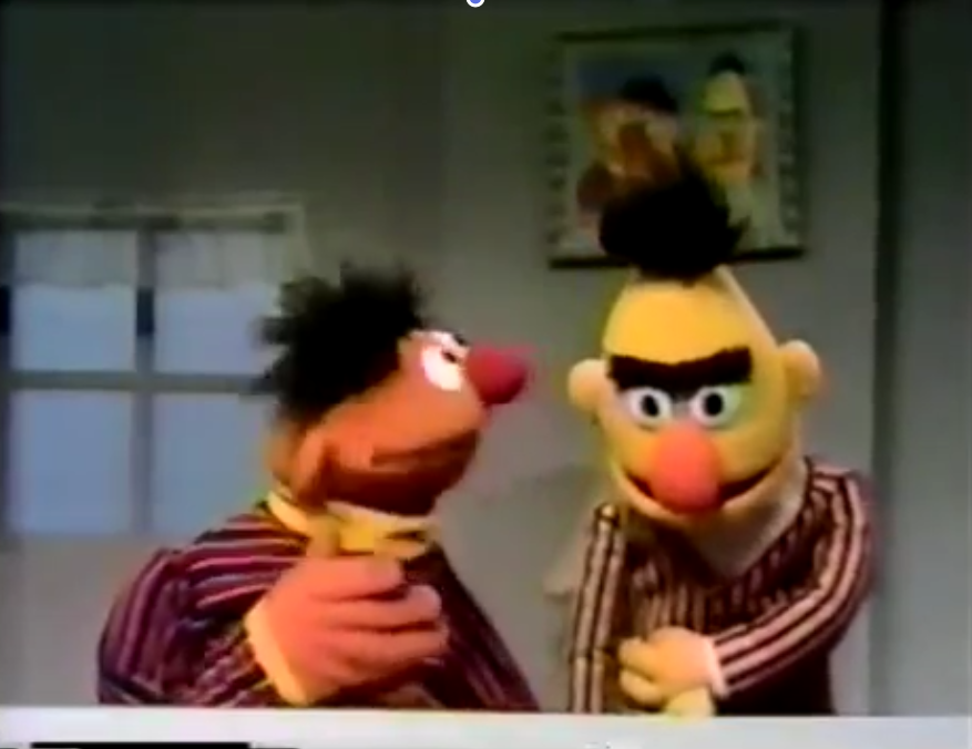 Ernie and Bert Outside of a Banana Blank Meme Template