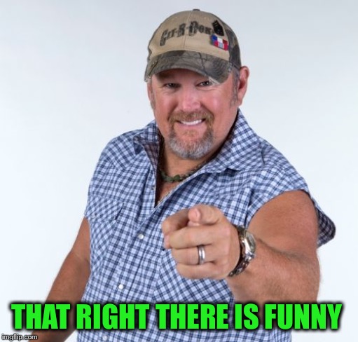 Larry the Cable Guy | THAT RIGHT THERE IS FUNNY | image tagged in larry the cable guy | made w/ Imgflip meme maker