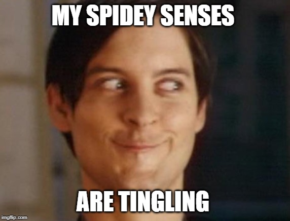Spiderman Peter Parker Meme | MY SPIDEY SENSES; ARE TINGLING | image tagged in memes,spiderman peter parker | made w/ Imgflip meme maker