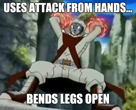 Weirdest attack pose techris has ever done... | USES ATTACK FROM HANDS... BENDS LEGS OPEN | image tagged in attack | made w/ Imgflip meme maker