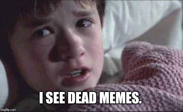 I See Dead People Meme | I SEE DEAD MEMES. | image tagged in memes,i see dead people | made w/ Imgflip meme maker