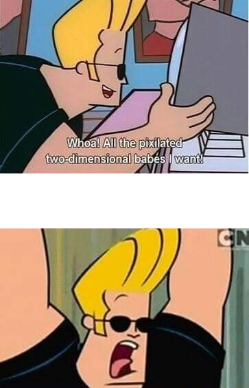 Johny Bravo Blank Meme Template