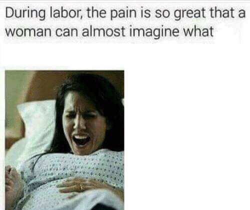During labor, the pain is so great Blank Meme Template