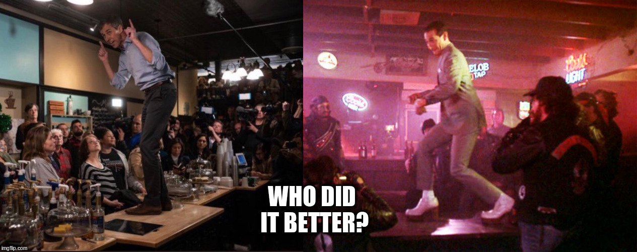 Beto vs Pee Wee | WHO DID IT BETTER? | image tagged in beto,pee wee herman,political meme,dancing | made w/ Imgflip meme maker