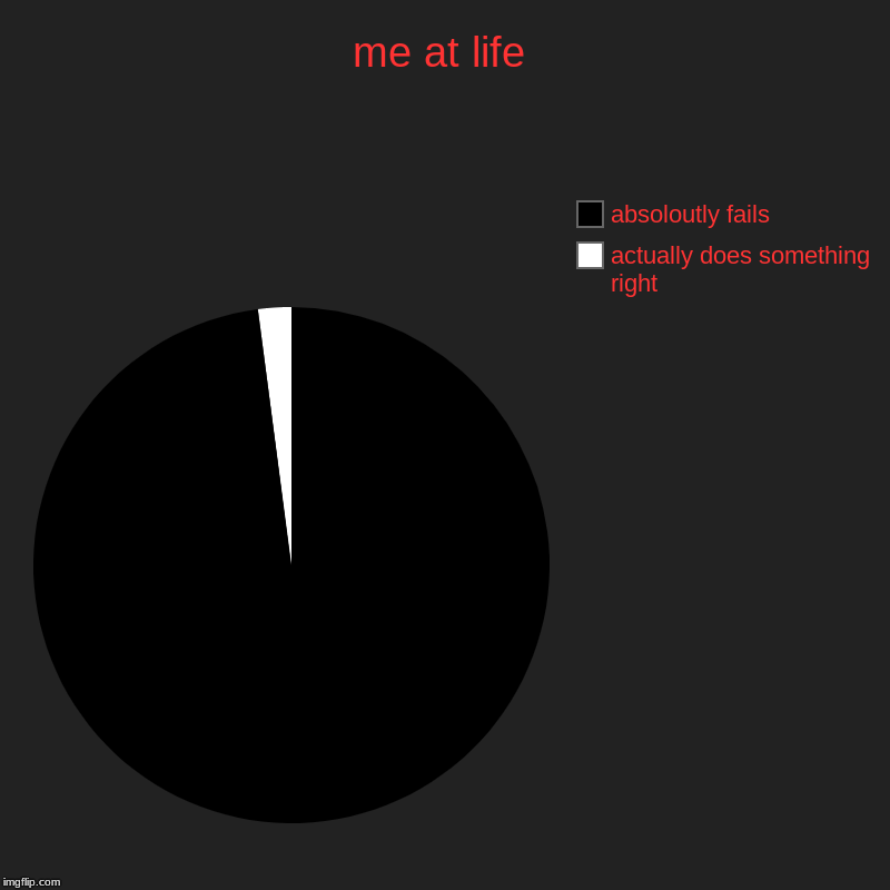 me at life | actually does something right, absoloutly fails | image tagged in charts,pie charts | made w/ Imgflip chart maker