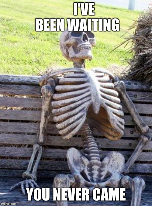 Waiting Skeleton Meme | I'VE BEEN WAITING; YOU NEVER CAME | image tagged in memes,waiting skeleton | made w/ Imgflip meme maker