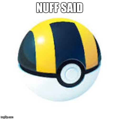 Ultra ball | NUFF SAID | image tagged in ultra ball | made w/ Imgflip meme maker