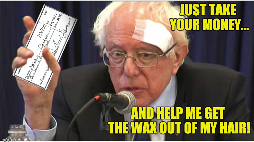 JUST TAKE YOUR MONEY... AND HELP ME GET THE WAX OUT OF MY HAIR! | made w/ Imgflip meme maker