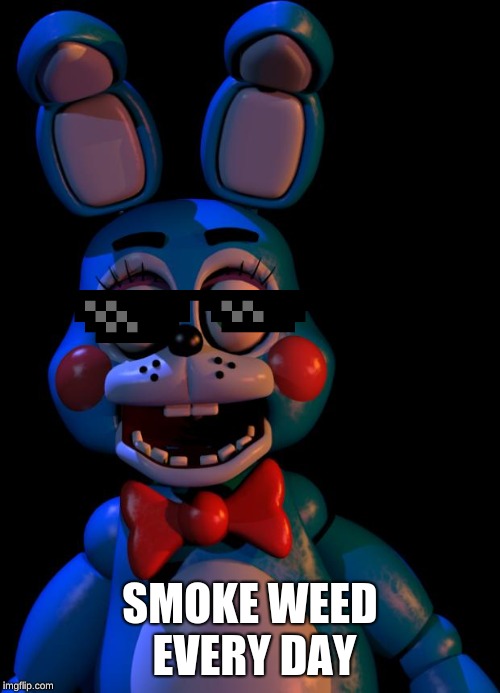 Toy Bonnie FNaF | SMOKE WEED EVERY DAY | image tagged in toy bonnie fnaf | made w/ Imgflip meme maker