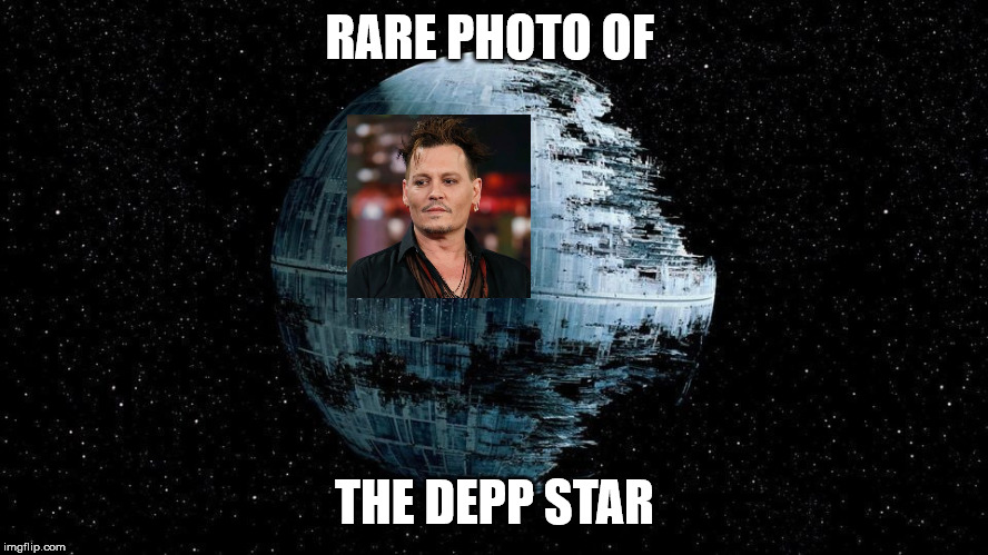 RARE PHOTO OF; THE DEPP STAR | image tagged in johnny depp,star wars,starwarsgeek | made w/ Imgflip meme maker