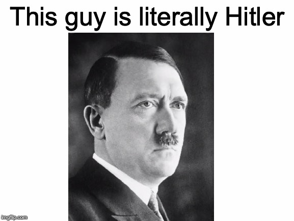 Back in the days where people didn't just throw his name around like catch... | This guy is literally Hitler | image tagged in memes,funny,dank memes,hitler,literally hitler | made w/ Imgflip meme maker