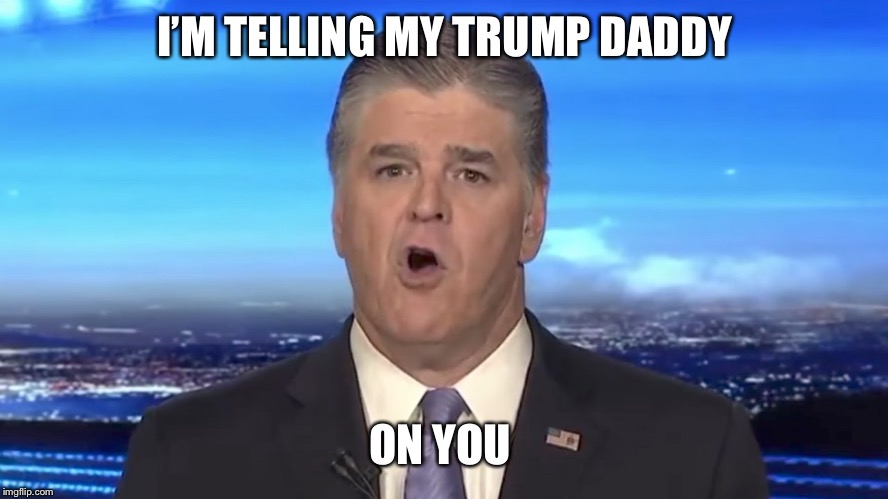 Sean Hannity | I’M TELLING MY TRUMP DADDY ON YOU | image tagged in sean hannity | made w/ Imgflip meme maker
