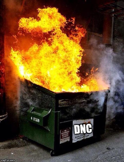 Dumpster Fire | DNC | image tagged in dumpster fire | made w/ Imgflip meme maker