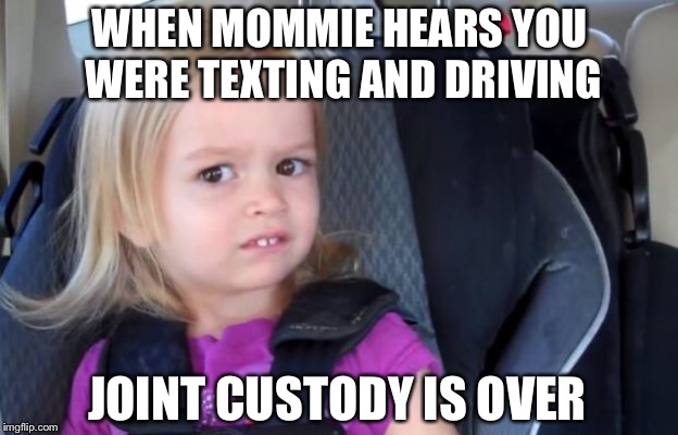 Side Eyeing Chloe | WHEN MOMMIE HEARS YOU WERE TEXTING AND DRIVING; JOINT CUSTODY IS OVER | image tagged in side eyeing chloe,joint custody,memes,funny | made w/ Imgflip meme maker
