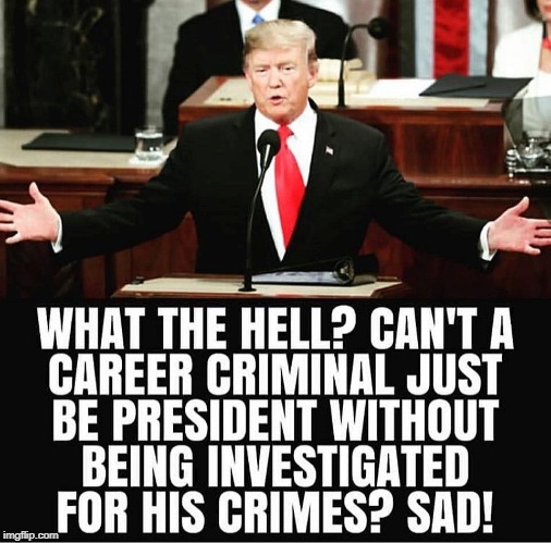 . | image tagged in trump,criminal,investigation | made w/ Imgflip meme maker