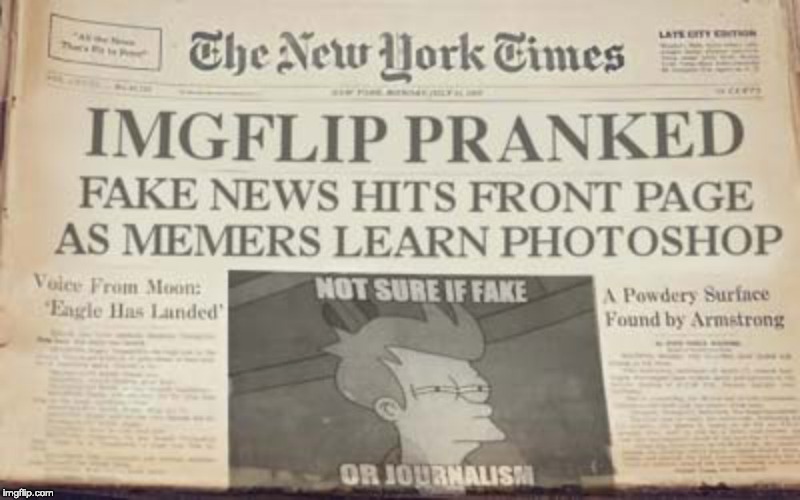 Totally not Photoshop | image tagged in news paper,you don't say,you dont say,breaking news | made w/ Imgflip meme maker