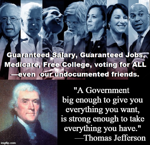 Welcome to the Socialist Utopia | "A Government big enough to give you everything you want, is strong enough to take everything you have."        —Thomas Jefferson | image tagged in vince vance,thomas jefferson,free health insurance,free college,big government,freedom lost | made w/ Imgflip meme maker