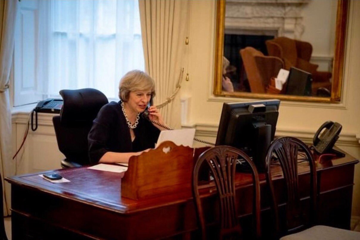 Theresa May Phone Blank Meme Template