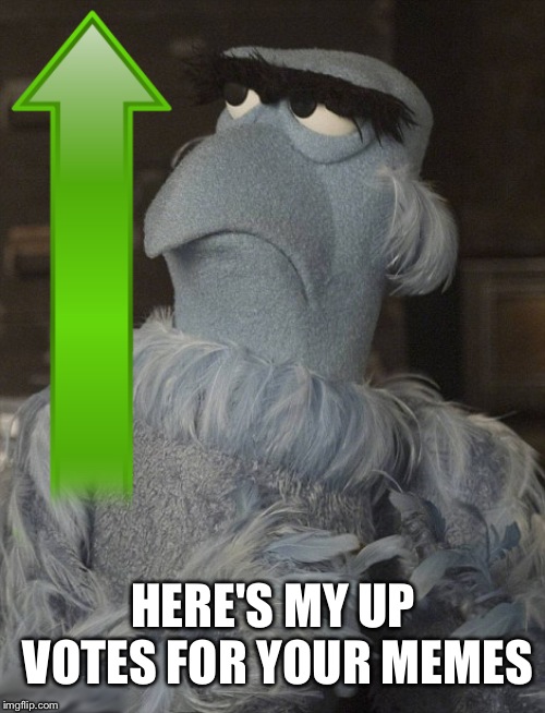 Muppets Sam the Eagle Patriot Up Vote | HERE'S MY UP VOTES FOR YOUR MEMES | image tagged in muppets sam the eagle patriot up vote | made w/ Imgflip meme maker
