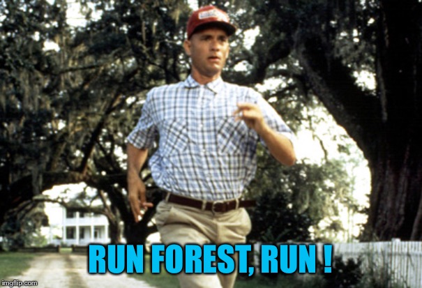 Forest Gump running | RUN FOREST, RUN ! | image tagged in forest gump running | made w/ Imgflip meme maker