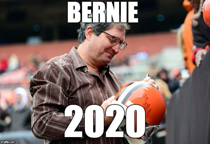 Bernie Kosar 2020 | image tagged in cleveland browns,bernie,president | made w/ Imgflip meme maker