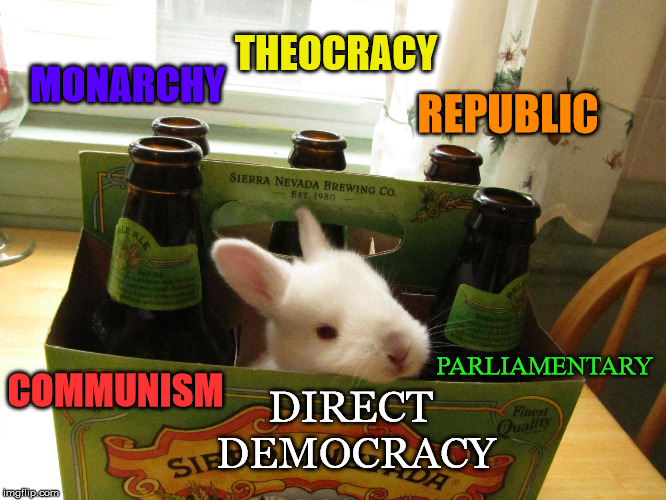 One is Notably Different Than the Rest | THEOCRACY; REPUBLIC; MONARCHY; PARLIAMENTARY; COMMUNISM; DIRECT DEMOCRACY | image tagged in monarchy,theocracy,republic,communism,direct democracy,parliamentary | made w/ Imgflip meme maker