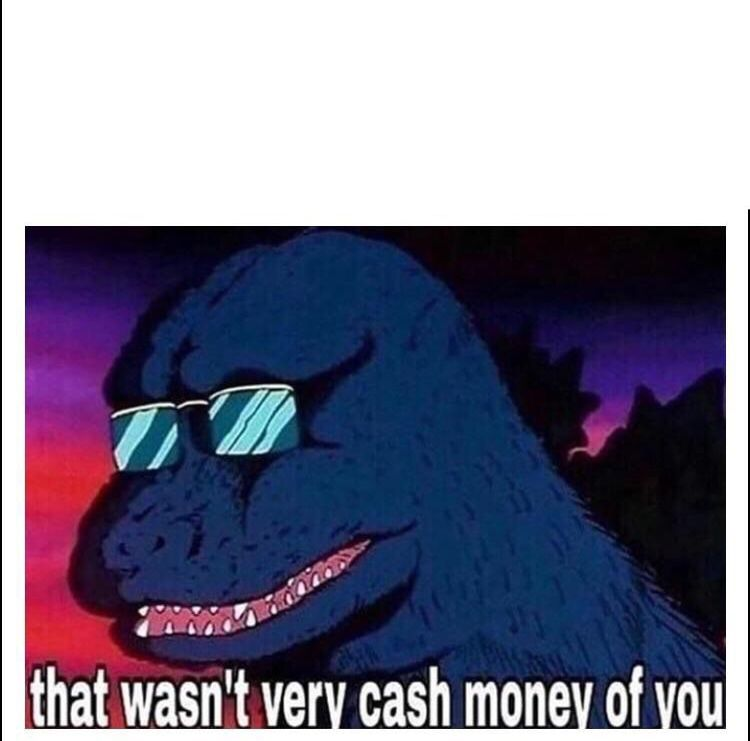 That wasn't very cash money of you Blank Meme Template