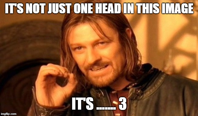 One Does Not Simply | IT'S NOT JUST ONE HEAD IN THIS IMAGE; IT'S ....... 3 | image tagged in memes | made w/ Imgflip meme maker