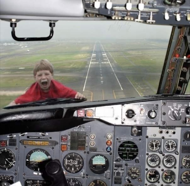 Child on plane Blank Meme Template