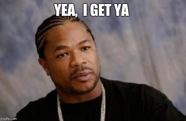 Serious Xzibit Meme | YEA,  I GET YA | image tagged in memes,serious xzibit | made w/ Imgflip meme maker