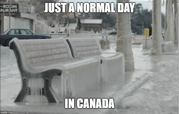 Ice storm | JUST A NORMAL DAY; IN CANADA | image tagged in ice storm | made w/ Imgflip meme maker